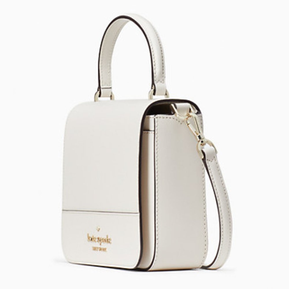 Kate Spade Staci Square Crossbody Saffiano Leather Parchment - Picture 3 of 16